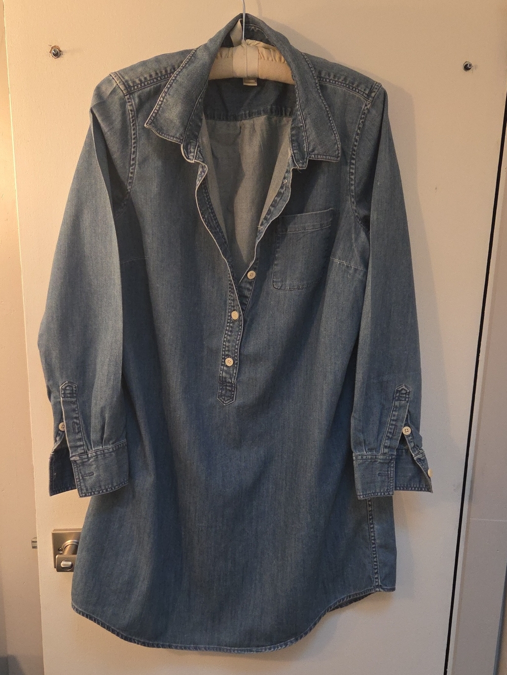 J. Crew Light Blue Denim Shirt Dress - Long Sleeve